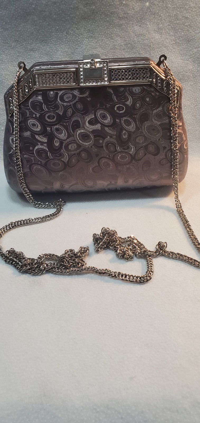 Hard Shell Rectangular Mauve Designed Rhinestone … - image 4