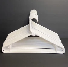 Lot of 36 Tubular White Hangers Standard Size for Closet Storage Organization