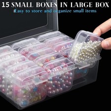 PP Plastic Jewelry Organizer Box Set for Beads Crafts Storage Clear Containers