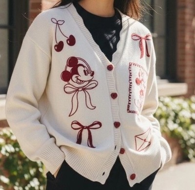 Disney Mickey & Minnie Cardigan Women's 2X Valentine's Day