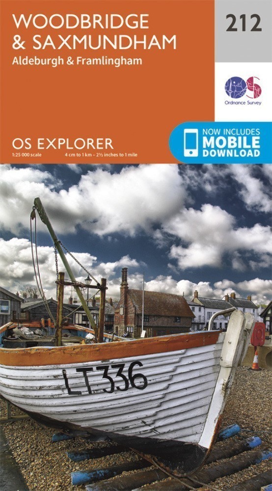 Woodbridge and Saxmundham 212 Explorer Map Ordnance Survey with Digital Download