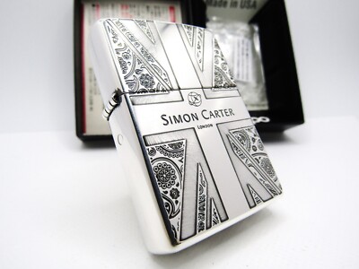 Simon Carter Paisley Union Jack Arabesque Engraved Zippo 2019 MIB