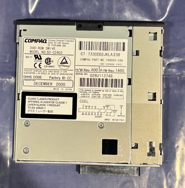 Compaq Internal DVD ROM Player Drive for Compaq Armada Model SD-C2402 - Image 3 of 4