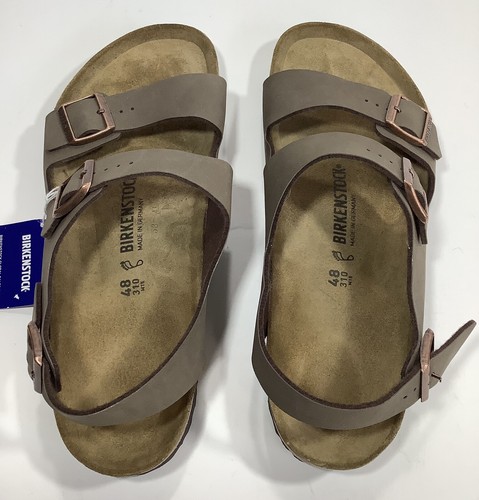Sandali vintage NOS Birkenstock Milano in pelle marrone con scatola taglia 48 US uomo 15 - Foto 7 di 11
