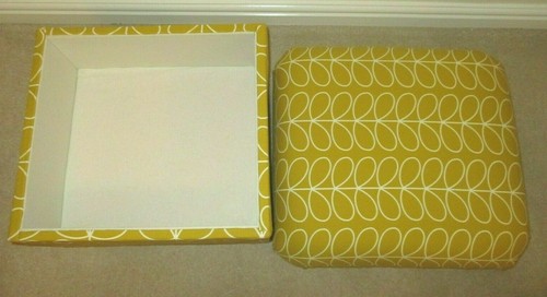 Emma J Shipley Orla Kiely Fabric Storage Footstool Pouffe Footstall Extinct Blue - Picture 14 of 148
