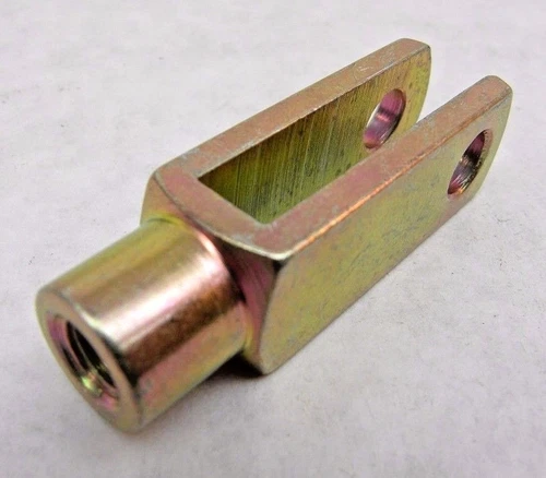 NEW M8 X 1.25 YOKE END YELLOW ZINC 1/4" HOLE 2-1/4" LONG NH