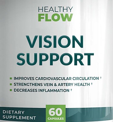Healthy Flow Vision Support Dietary Supplement 60 Capsules Genuine Healthy Flow