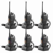 6Pcs Baofeng BF-888S USB Walkie Talkie UHF 400-470MHZ Two-Way Radio +Earphone 