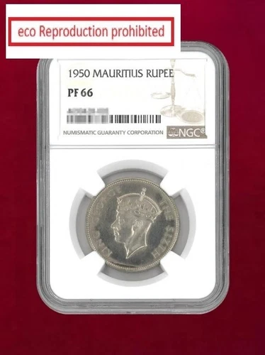 Mauritius Rupee Cupronickel Coin 1950 NGC PF 66