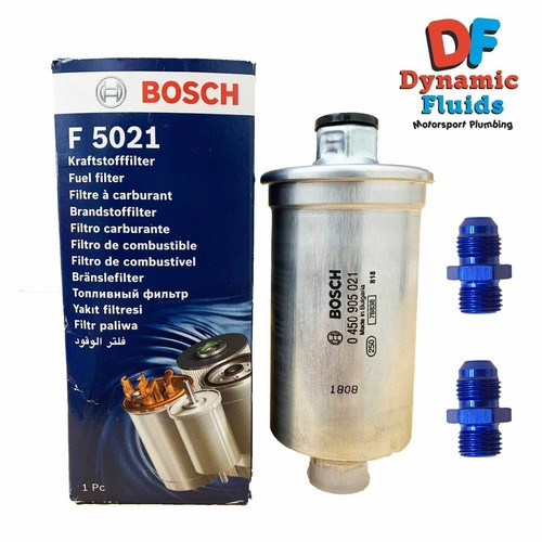 Bosch External Performance Fuel Filter 8 Micron AN6 6 Adaptors