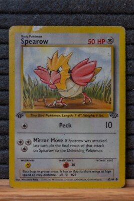1995 spearow pokemon card Pokemon Card 1st edition: 1995 Jungle Spearow