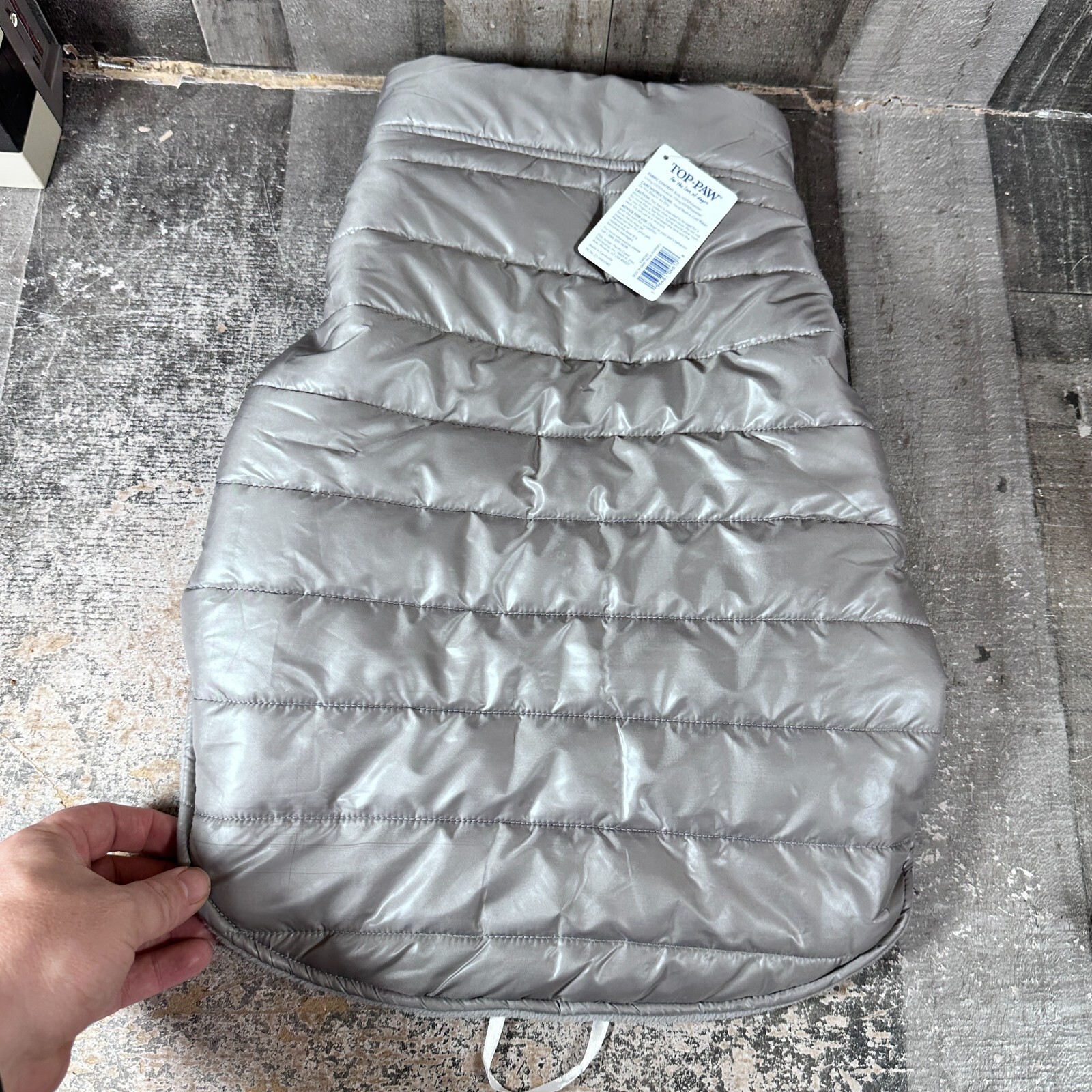 Top-Paw Dog Puffer Jacket Size Large Grey New w/tags