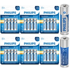 Genuine 100 NEW PHILIPS 24 PCS 1.5v Ultra Alkaline Batteries AAA AA Size New