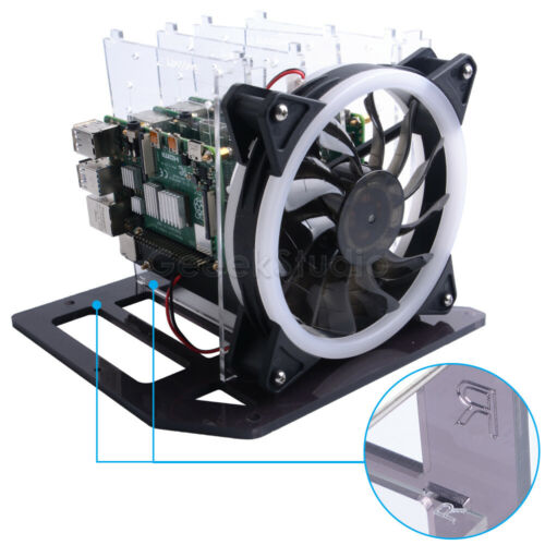 ¡En stock! Torre Rack y Estuche Acrílico para Raspberry Pi 4B, Jetson Nano con Ventilador - Imagen 10 de 11