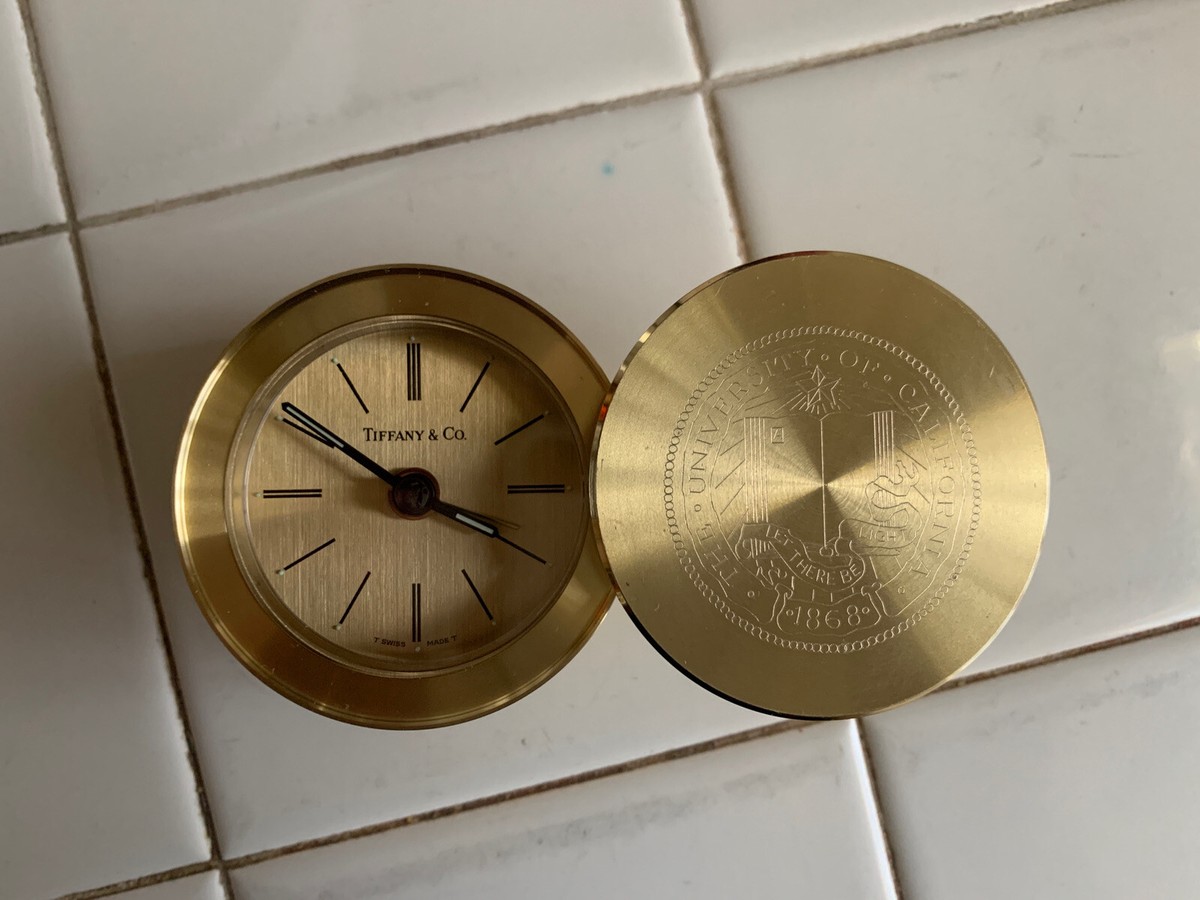 Tiffany & Co USC Trojans Engraved Brass Swiss Made Travel Alarm