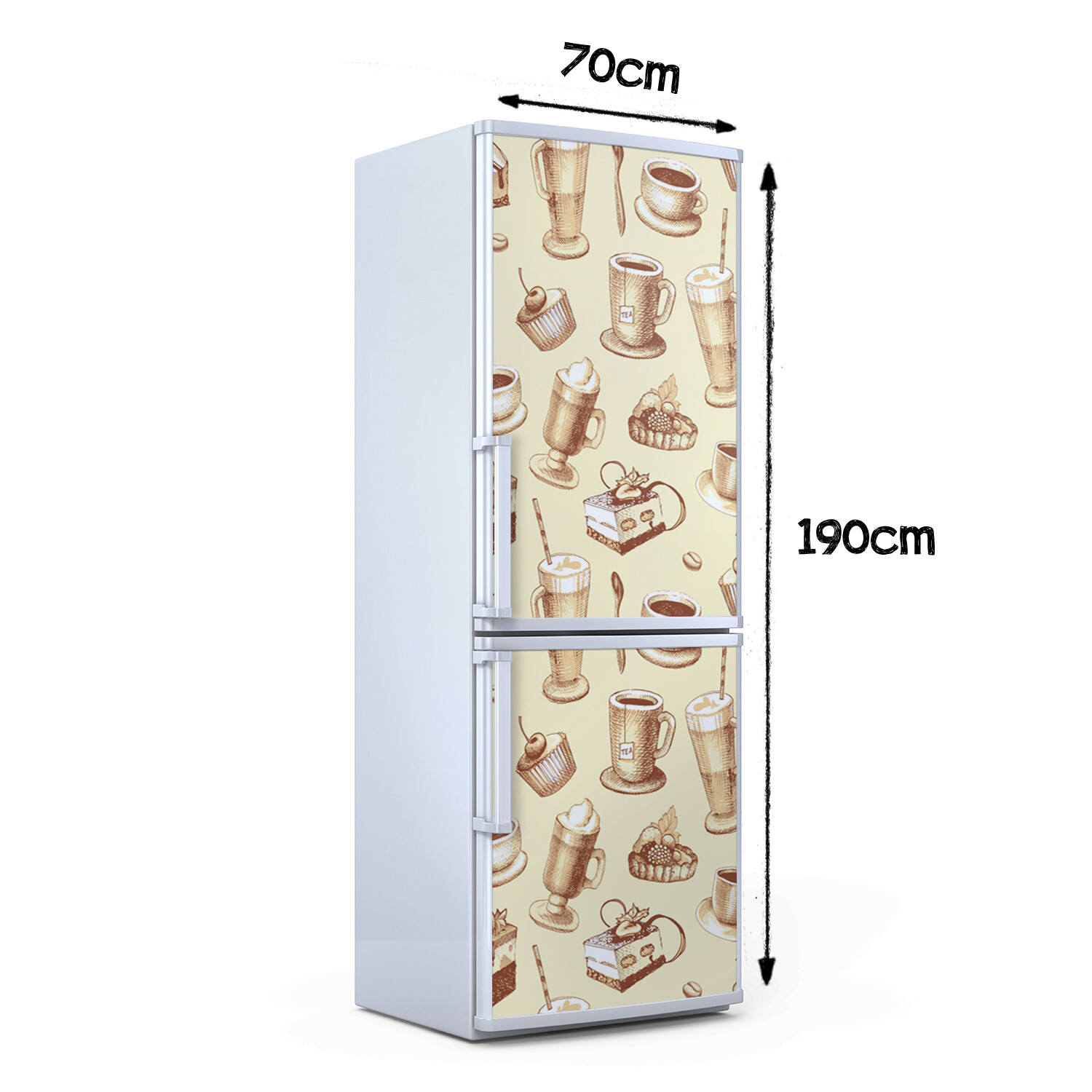 Selbstklebend Kühlschrank Tür Aufkleber Dekor Beerenkuchen und Schokolade