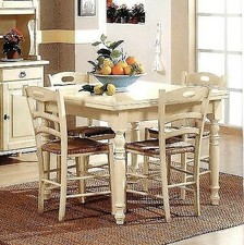 TAVOLO LEGNO 140 X 80 ALLUNGABILE ANTICATO BIANCO - AVORIO - VARI COLORI