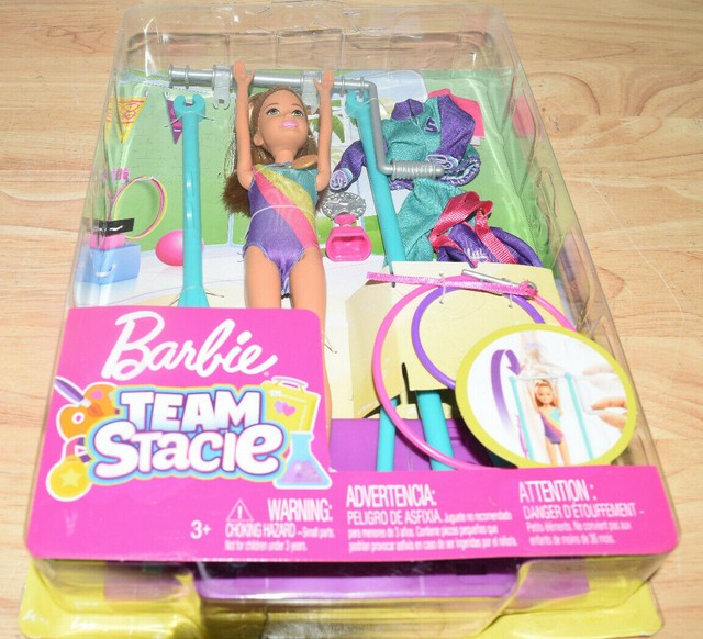 barbie team stacie doll gymnastics playset with accessories