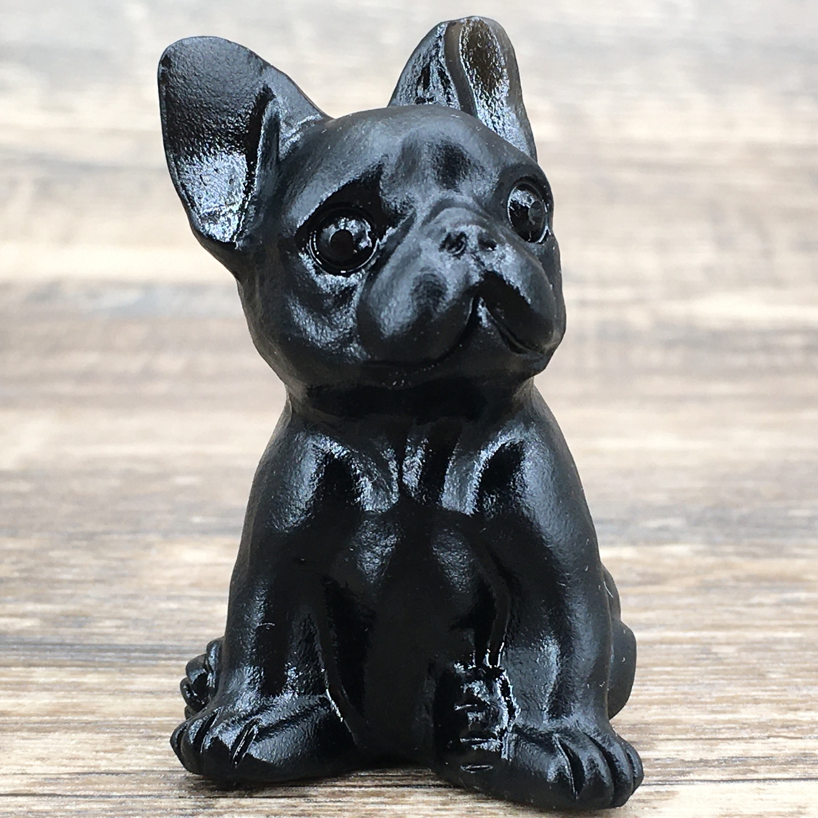 2" Natural obsidian dog Quartz Crystal Carved Dog Skull Reiki Healing