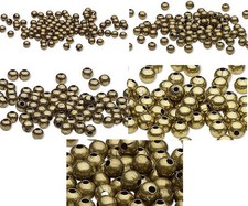 100 Antique Brass Finished Steel Metal Round Spacer Beads 2.5mm 3mm 4mm 6mm 8mm