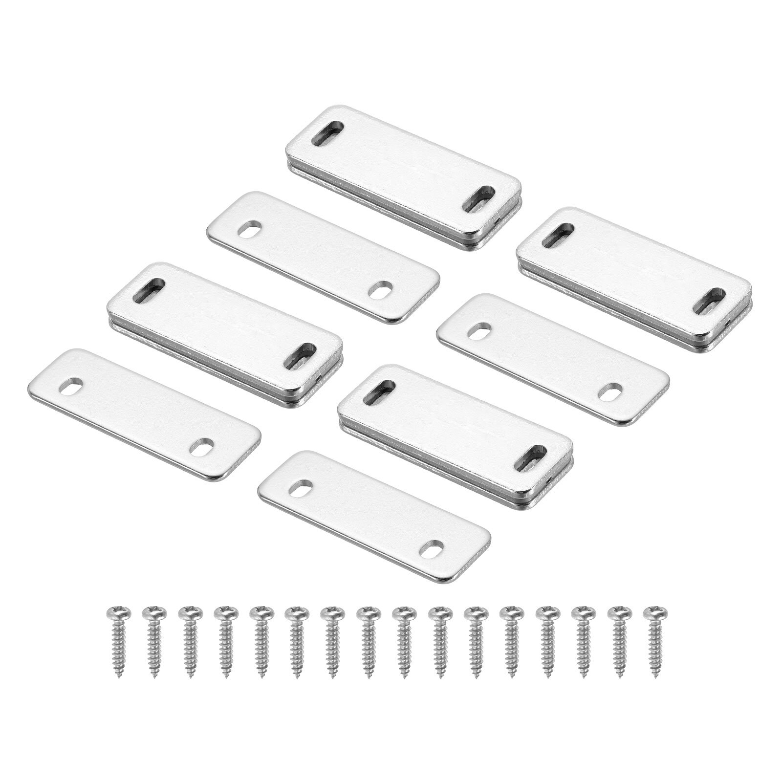 4-Pack Silver Thin Metal Adhesive Cabinet Door Catches for Cupboards