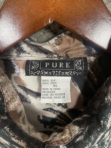 Pure 100% Silk Artwork LONG SLEEVE SHIRT Sz XL Multicolored 570 - Picture 3 of 5