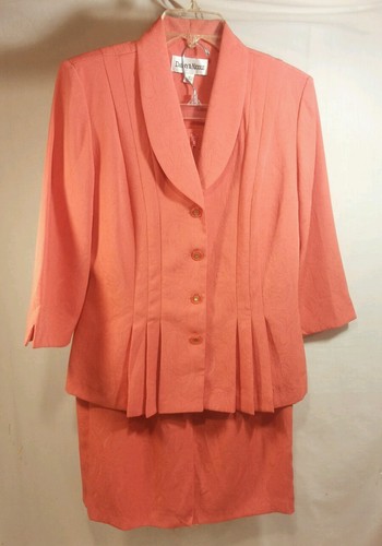NWT Danny Nicole New York 2 Pc Suit Skirt Dress Set Dark Orange Women's 10