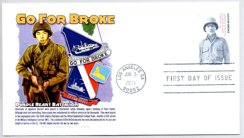 #5593 GO FOR BROKE, JAPANESE AMERICAN SOLDIERS IN WORLD WAR TWO FIRST DAY ISSUE