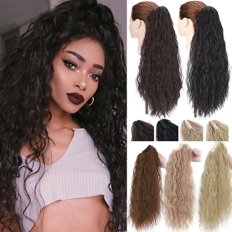 High Puff Kinky Curly Claw Ponytail Clip In Hair Extension Pony Tail For Human - Image 2 of 4