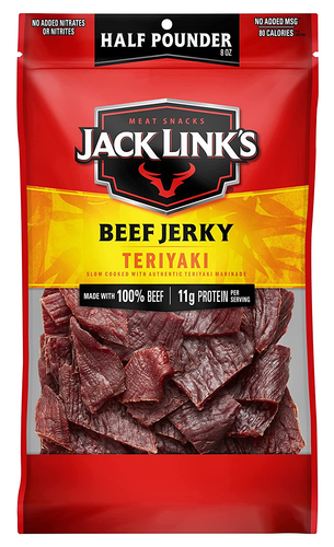 Beef Jerky, Teriyaki, Half Pounder Large Jerky Bag – Flavorful Meat Snack, Ready