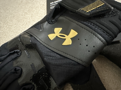 Under Armour UA Motive Batting Gloves - Black/Gold - Women’s Size Medium M $40 - Picture 2 of 10