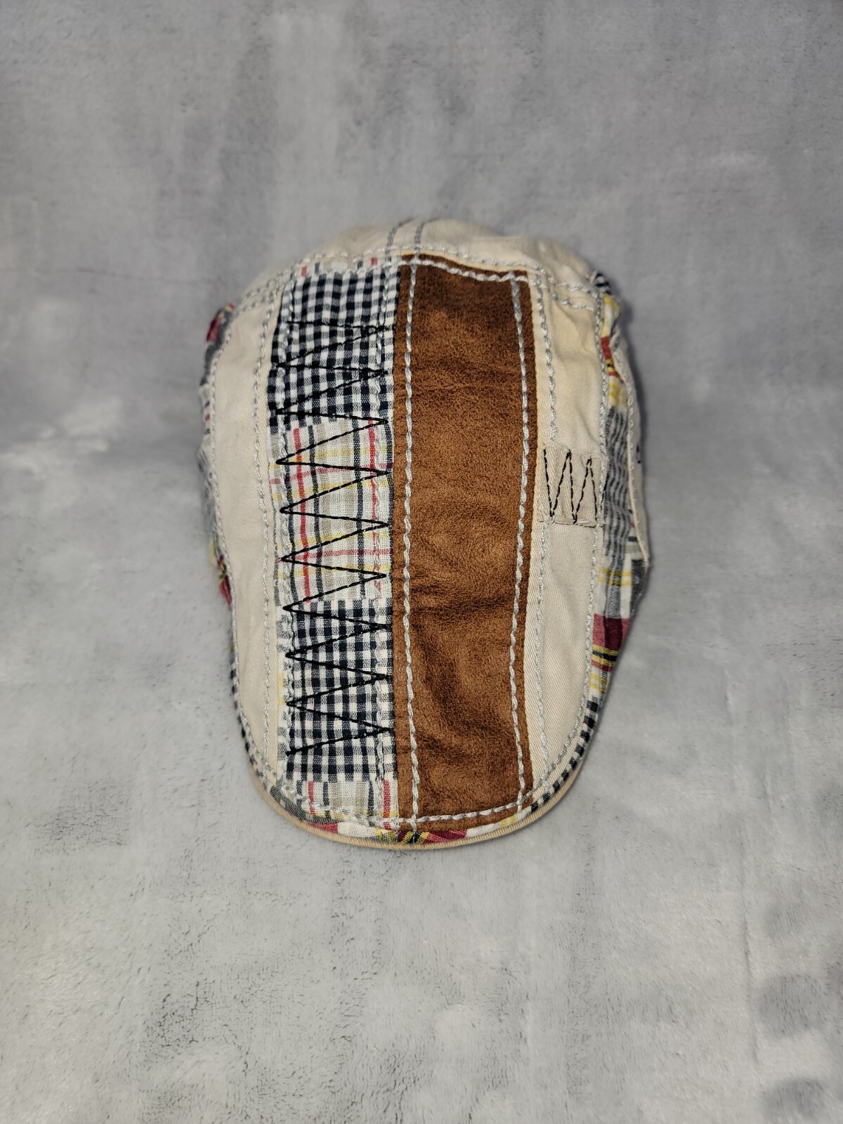 Jamont Newsboy Cap Flat Plaid Patchwork Hat Multi… - image 7