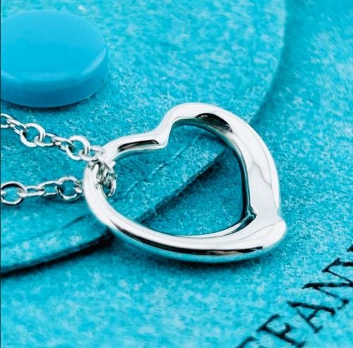 Tiffany & Co Sterlingsilber offenes Herz 15 mm Kette Halskette authentisch - Bild 4 von 5