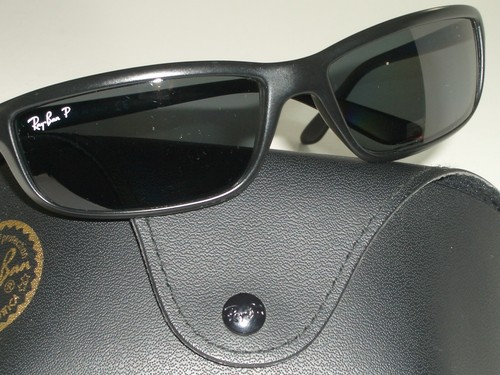 OCCHIALI DA SOLE RAY BAN RB4034 PS17 SPLENDIDI NERI GRIGIASTRI POLARIZZATI PREDATOR WRAPS - Foto 2 di 8