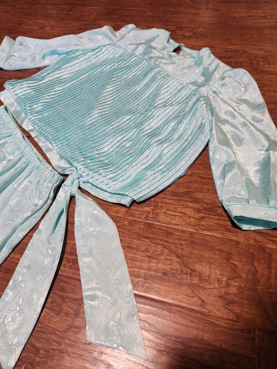 Vintage Lady Carole Woman's Two Piece Skirt/Blouse Set Floral