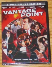 Vantage Point (DVD, 2008, 2-Disc Deluxe Edition) Dennis Quaid, William Hurt  NEW