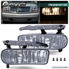 Left&Right Clear Lens Fog Light Lamps W/Bulbs Fit For 02-2006 Cadillac Escalade