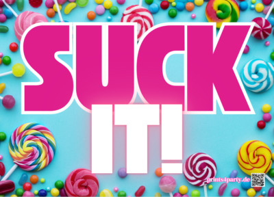 Suck it 50 Stück  - Party Sticker -  Malle Sticker EXTRA GROSS  10,5 cm x 7,4 cm