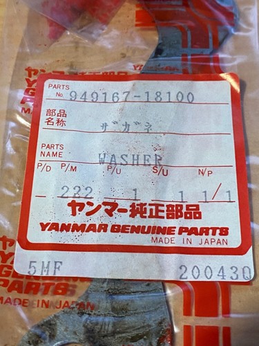 10 x Yanmar Genuine Part 949167-18100 Locking Plate 5MF - Foto 5 di 5