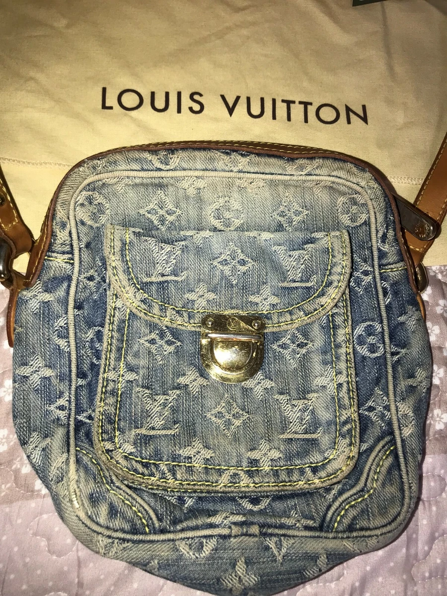 LOUIS VUITTON DENIM CAMERA BAG*DANUBE JEANS CROSSBODY+SHOULDER*BOX*SLEEPER*RARE