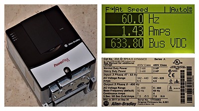 Allen-Bradley PowerFlex 70 3 HP 20AD5P0A0AYNNNC0 480VAC Clean,Tested Good 2011
