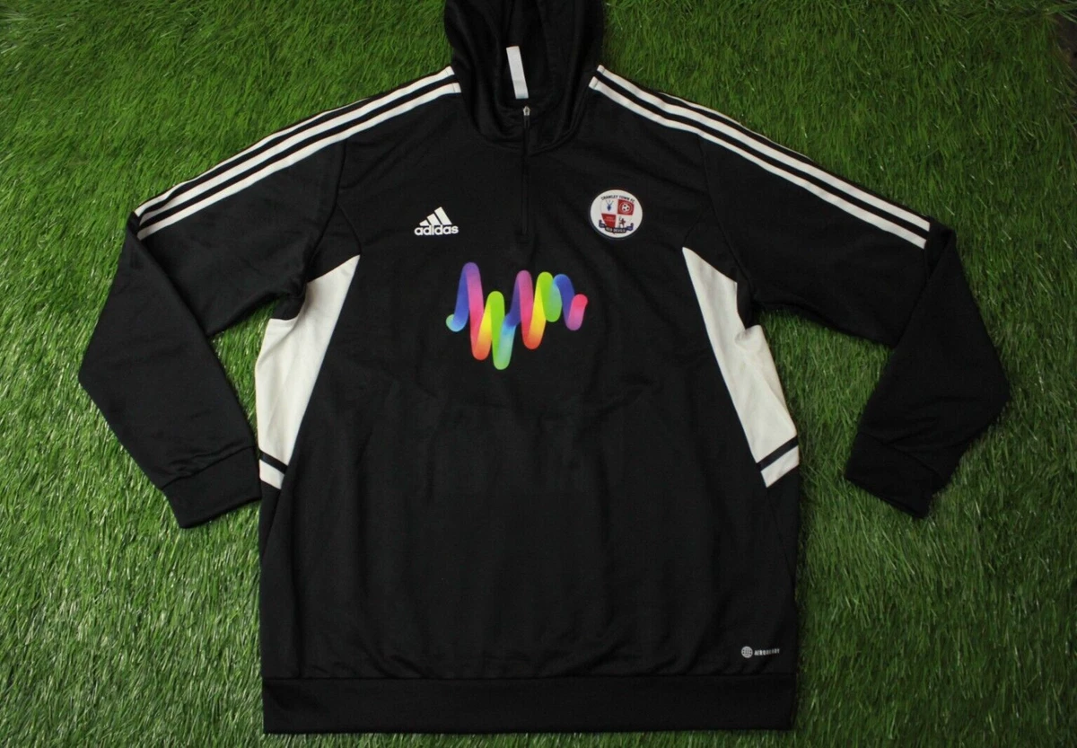 CRAWLEY TOWN 2022 2023 FOOTBALL ZIP HOODIE TRAINING ADIDAS ORIGINAL SIZE XXL