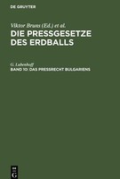 Das PreßRecht Bulgariens | Buch | 9783112455593