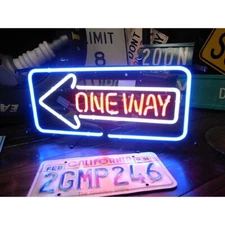 One Way Arrow 20" Neon Sign Lamp Show Bar With Dimmer