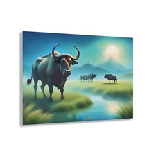 Water Buffalo Wildlife Wild Animal Africa AI Generated Wall Art Acrylic Print