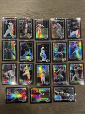 2010 Bowman Chrome Refractor Lot (18) Lincecum Ellsbury Beckett Fielder MLB