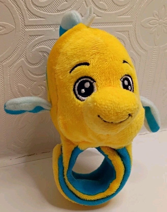Disney Cutie Cuff Flounder Plush Slap Bracelet The Little Mermaid Stuffed Toy 