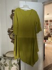 Bryn Walker Naida Chartreuse Green Dress Sz S 100% Linen Asymmetrical