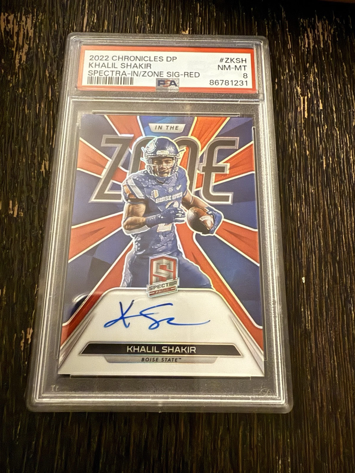 Khalil Shakir Panini Chronicles Draft Picks Spectra in the Zone Signatures #ZKSH Red