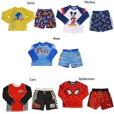 Character Toddler Boys 2-Piece Rashguard and Swim Trunk Set